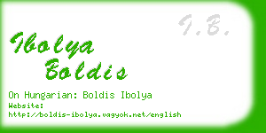 ibolya boldis business card
